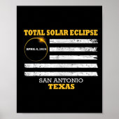 San Antonio 2024 Zonsverduistering 2024 040824 Ver Poster (Voorkant)