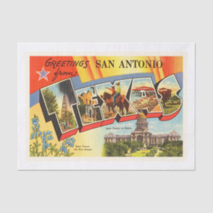 San Antonio #2 Texas TX Vintage Travel Souvenir Tissuepapier