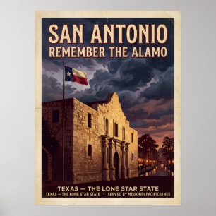 San Antonio Alamo Denk Aan De Alamo Poster