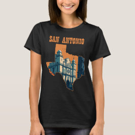 San Antonio Alamo Texas Retro Reizen T-shirt