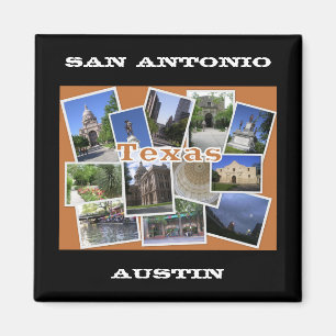 San Antonio/Austin Texas Collage Magneet