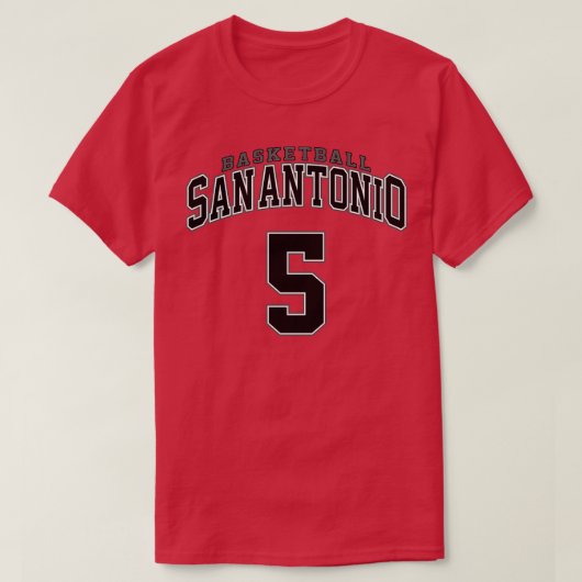 San Antonio Basketbalspeler nummer 6 T-shirt (Design voorkant)