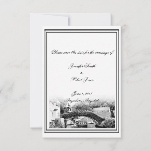 San Antonio Bestemming Bruiloft Bewaar de datum Save The Date (Voorkant)