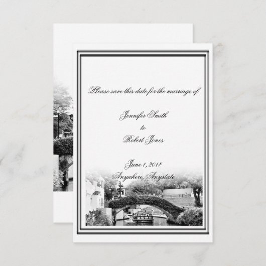 San Antonio Bestemming Bruiloft Bewaar de datum Save The Date (Voorkant / Achterkant)