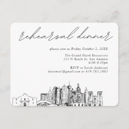 San Antonio bruiloft elegante repetitie diner Informatiekaartje