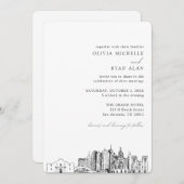 San Antonio bruiloft elegante skyline uitnodiging (Voorkant / Achterkant)