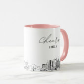 San Antonio bruiloft gepersonaliseerde koffie Mok (Voorkant rechts)