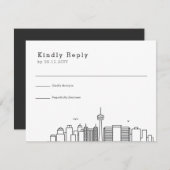 San Antonio bruiloft | Gestileerde Skyline RSVP (Voorkant / Achterkant)