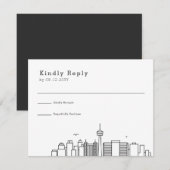 San Antonio bruiloft | Gestileerde Skyline RSVP Kaartje (Voorkant / Achterkant)