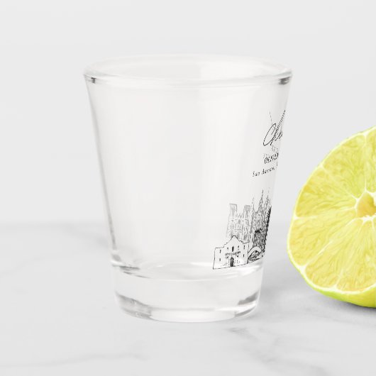 San Antonio bruiloft gunst gepersonaliseerde proos Shot Glas (Links)