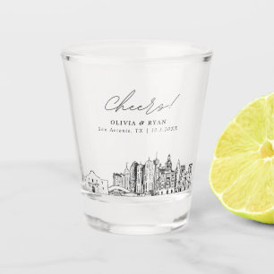 San Antonio bruiloft gunst gepersonaliseerde proos Shot Glas