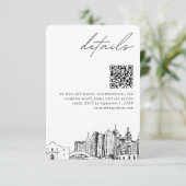 San Antonio bruiloft moderne details QR-code Informatiekaartje (Staand voorkant)