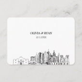 San Antonio Bruiloft Traditionele RSVP Maaltijd Op Informatiekaartje (Achterkant)