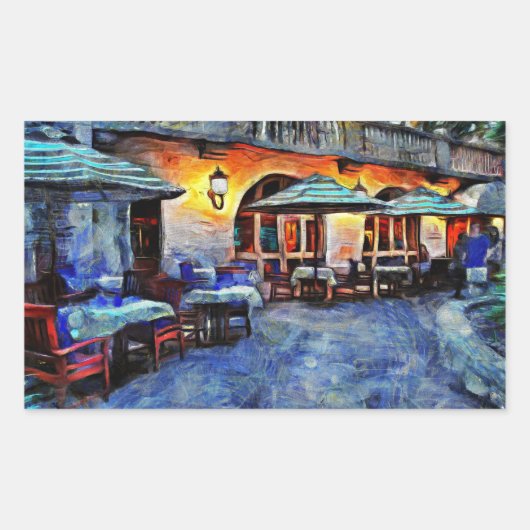San Antonio Cafe Rechthoekige Sticker (Voorkant)