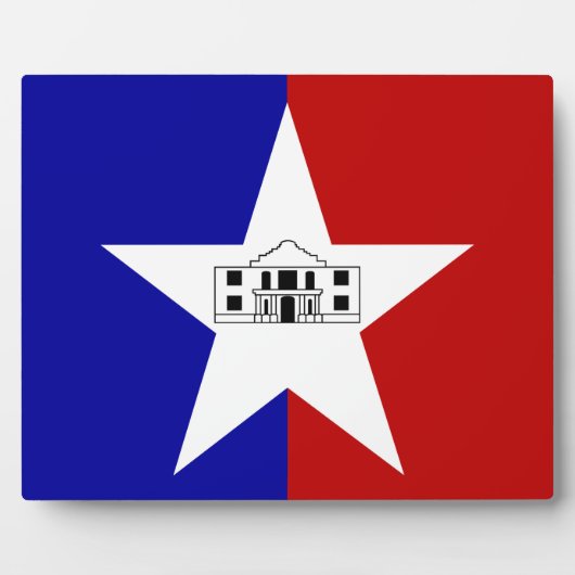 San Antonio City Flag Plaque Fotoplaat (Voorkant)