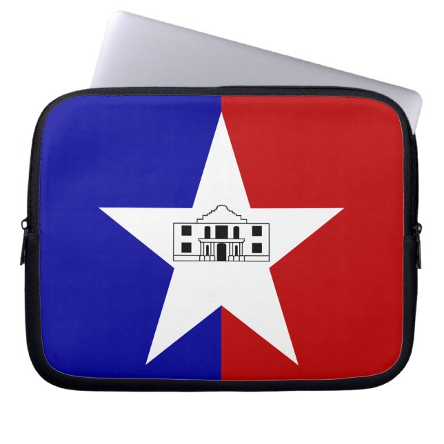 San Antonio City-hoes voor vlaggenlaptop Laptop Sleeve (Voorkant)