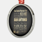 San Antonio City of Texas State Typography Art Metalen Ornament (Links)
