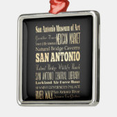 San Antonio City of Texas State Typography Art Metalen Ornament (Links)
