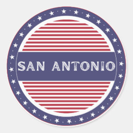 San Antonio City Pride Embleem – Amerikaanse ident Ronde Sticker