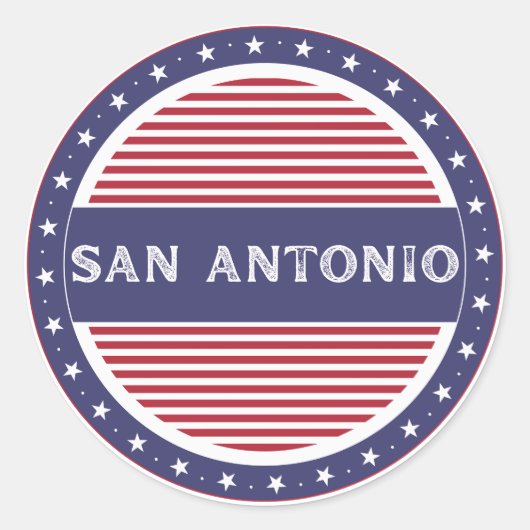 San Antonio City Pride Emblem – American Identity Ronde Sticker (Voorkant)