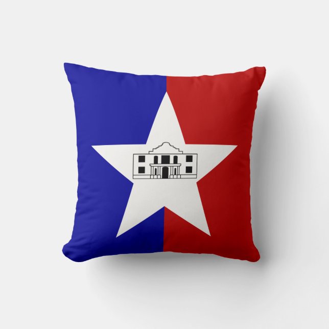 San Antonio City, Texas, Flag American MoJo Pillow Kussen (Voorkant)