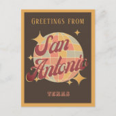San Antonio City Texas Retro  Briefkaart (Voorkant)