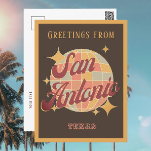 San Antonio City Texas Retro  Briefkaart