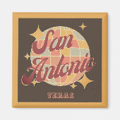 San Antonio City Texas Retro Vintage Magneet (Voorkant)