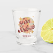 San Antonio City Texas Retro Vintage Shot Glas (Voorkant)