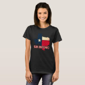 San Antonio City Texas Texan Flag Map T-shirt (Voorkant volledig)