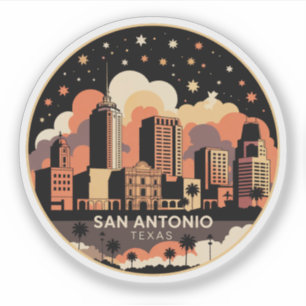 San Antonio City Texas Verenigde Staten Minimalist Sticker