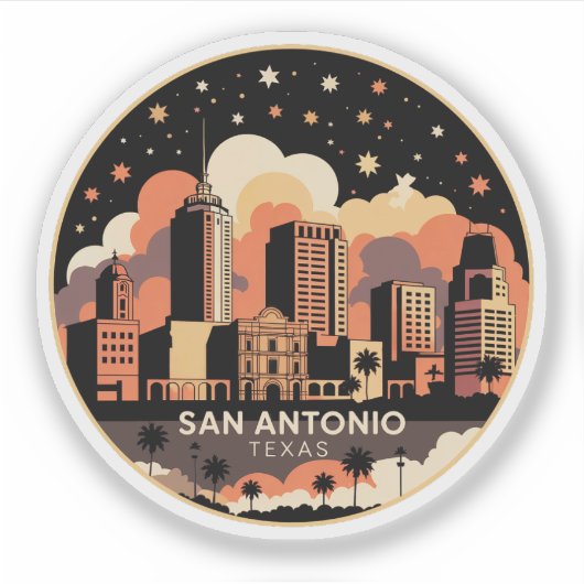 San Antonio City Texas Verenigde Staten Minimalist Sticker (Voorkant)