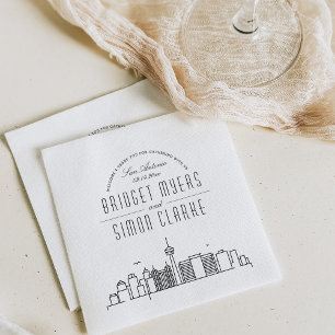 San Antonio Deco Skyline Weddenschap Napkins Servet