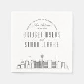 San Antonio Deco Skyline | Weddenschap Napkins Servet (Voorkant)