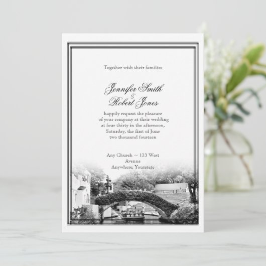 San Antonio Destination Wedding Invitation Kaart (Staand voorkant)