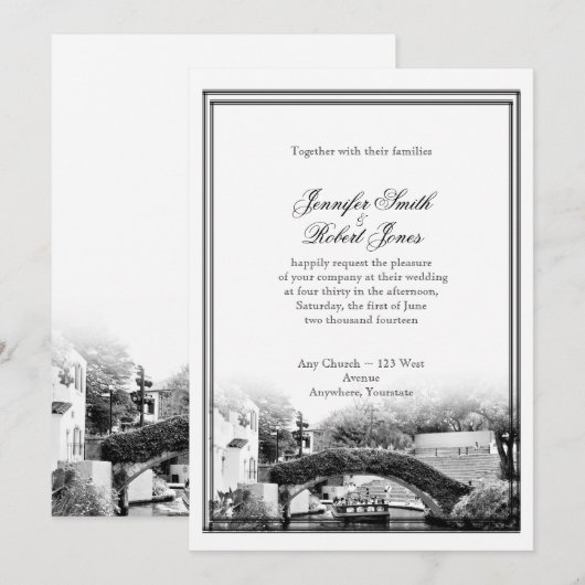 San Antonio Destination Wedding Invitation Kaart (Voorkant / Achterkant)