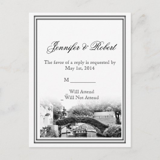 San Antonio Destination Wedding RSVP Briefkaart (Voorkant)