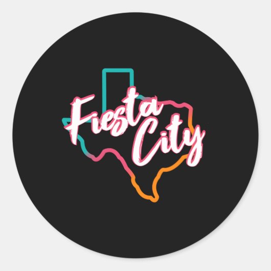 San Antonio Fiesta City Ronde Sticker (Voorkant)