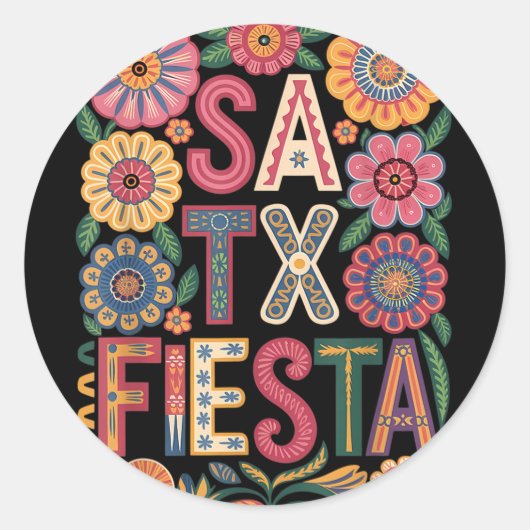 San Antonio Fiesta Ronde Sticker (Voorkant)
