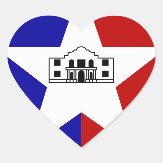 San Antonio Flag Hart Sticker (Voorkant)