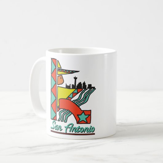 San Antonio Graphic Coffee Mok (Voorkant links)