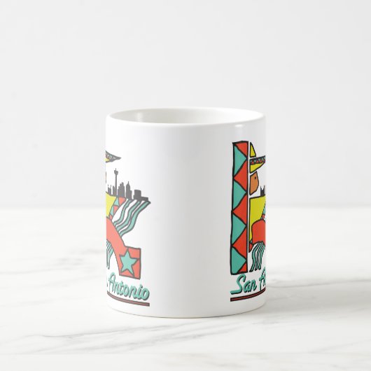 San Antonio Graphic Coffee Mok (Center)