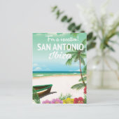 San Antonio Ibiza strand reisposter Briefkaart (Staand voorkant)