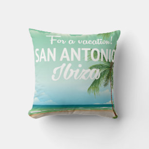 San Antonio Ibiza strand reisposter Kussen