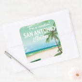 San Antonio Ibiza strand reisposter Vierkante Sticker (Envelop)