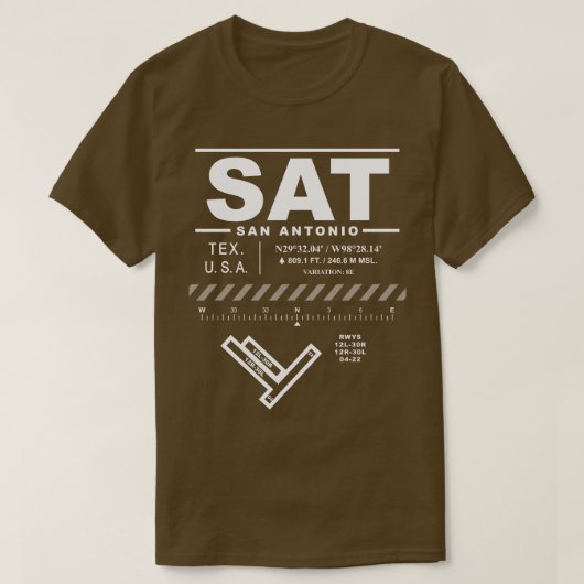 San Antonio International Airport SAT T-shirt (Design voorkant)