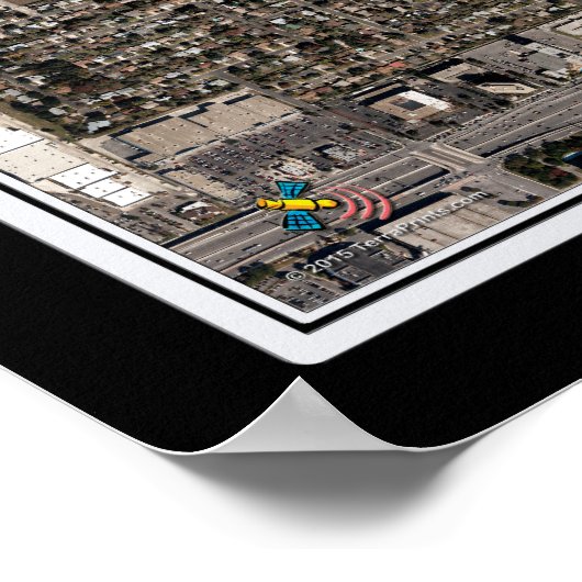 San Antonio Intl Airport Texas Satellite Map Poster (Hoek)