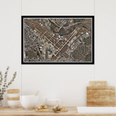 San Antonio Intl Airport Texas Satellite Map Poster (Keuken)