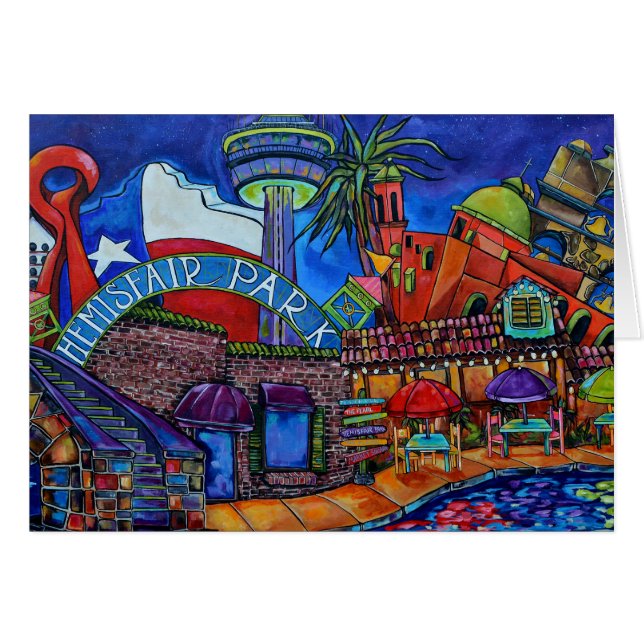 San Antonio kaart in het centrum (Voorkant Horizontaal)