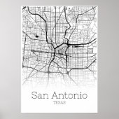 San Antonio Map - Texas TX - City Map Poster (Voorkant)